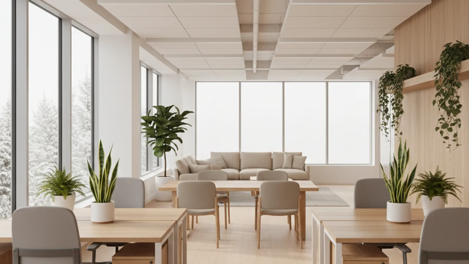 Open space d'un bureau PME entretenu par Netteo à Québec